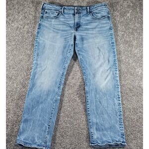American Eagle Original Straight Mens 38x32 Light Blue AirFlex+ Jeans 7929206671